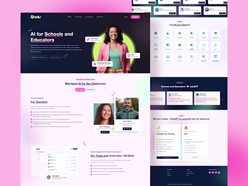 AI Education Website UI/UX Design