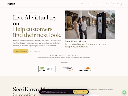 iKawn: AI Virtual Try-On Product Website