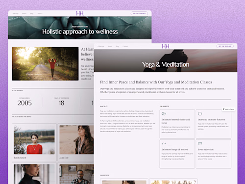 Harmony Haven | Framer Website Template