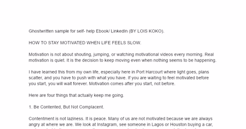 Self-Help Content on Motivation