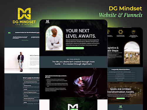 Kajabi Landing Page Design for DG Mindset