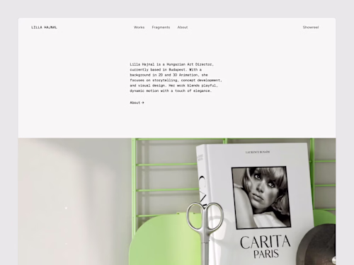 Motion designer's portfolio website in Framer