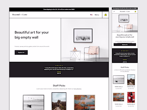 Beyond Lore - E-Commerce Website Design