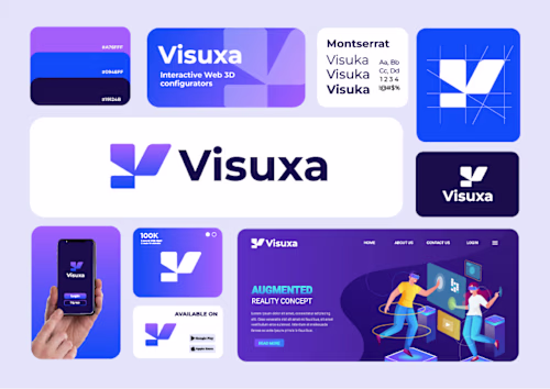 Logo & Brand Guidelines for Visuxa – Complete Logo & Identit...