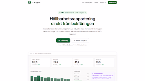 EkoRapport
A sustainability reporting platform for