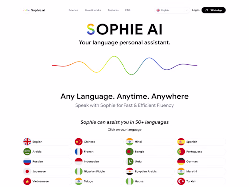 Sophie.ai is an AI-powered language