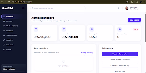 Inventory and Finance Management System