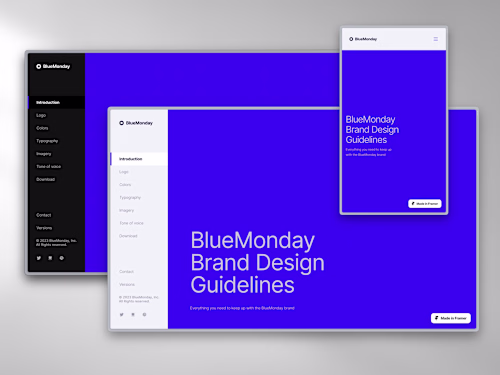 BlueMonday - Brand Guidelines Framer Template