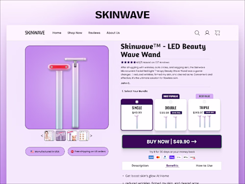 High-Converting DTC Landing Page for Skinwave