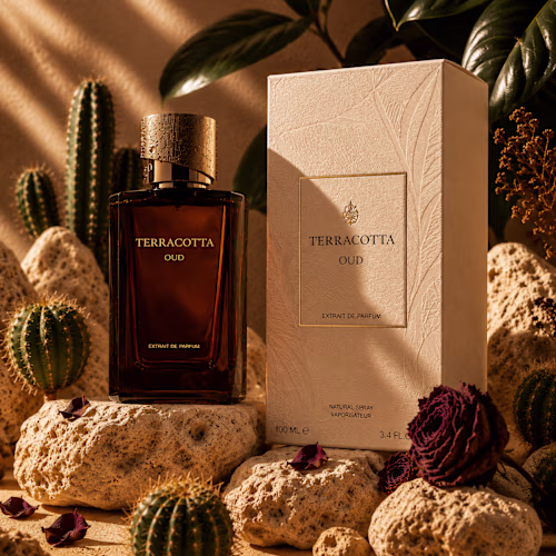 Luxury Fragrance Campaign & Visual Identity – Terracotta Oud