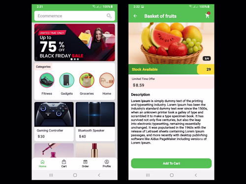 This shopping app includes key e-commerce functionalities su...