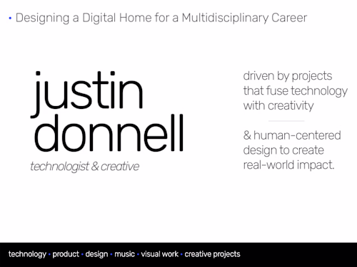 Designing a Digital Home for a Multidisciplinary Career