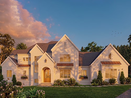 Modern Transitional Farmhouse Exterior CGI
Photorealistic