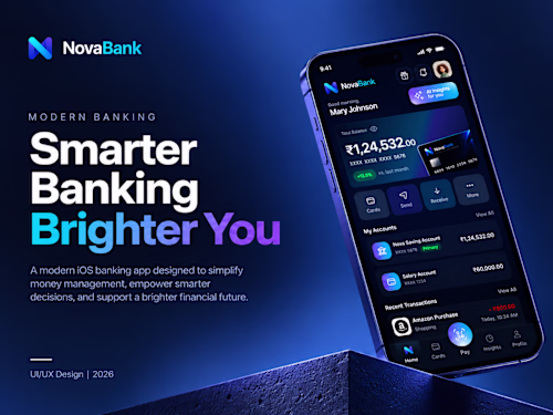 NovaBank - Fintech Mobile Banking App UI/UX Design