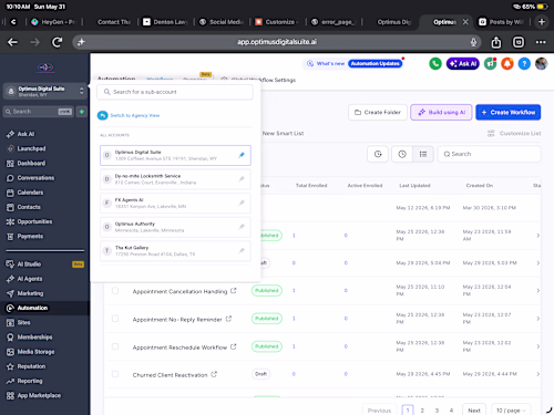 Full GHL Ops Build for 7-Figure Marketing Agency