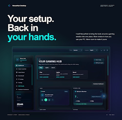 NexusHub Desktop | Your setup, back in your hands