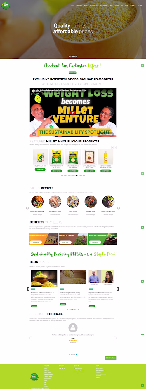 SVMillets is a health-focused brand