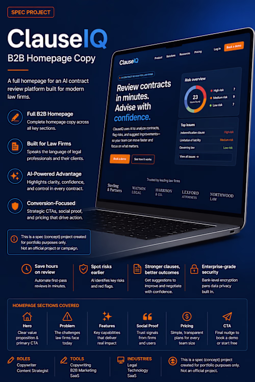 ClauseIQ — B2B Homepage Copy