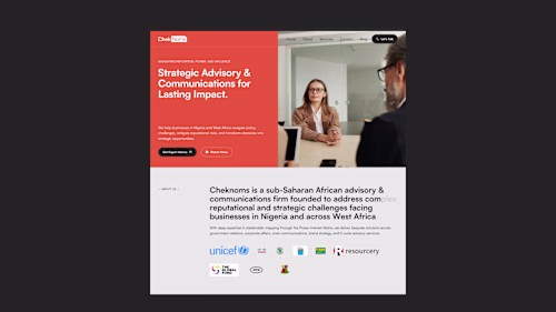 Advisory Firm Business Website Development - ChekNoms
