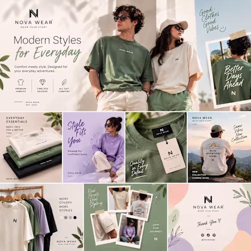 Nova Wear — Fashion Brand Identity & Social Media Campaign
