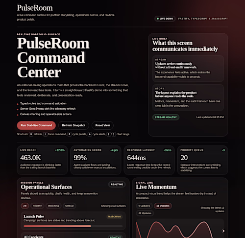 PulseRoom Command Center is a
