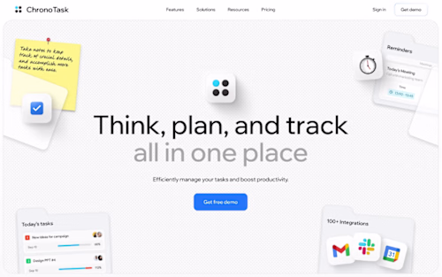 ChronoTask Landing Page Design