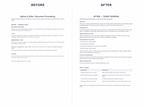 Cleaning Up a Client Document