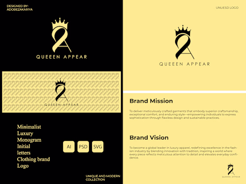 QA cosmetic monogram logo initial