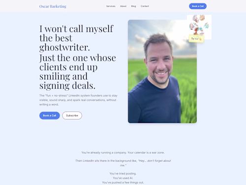 Oscar Barketing: Personal Brand and Services Website