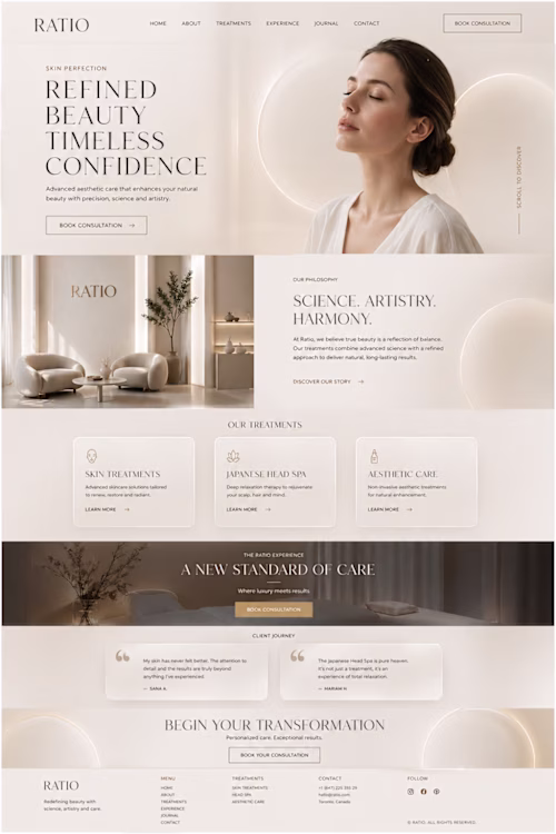 Premium Aesthetics Website Design 