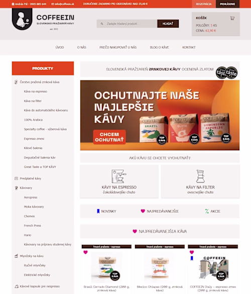 Coffeein.sk - coffee roastery e-shop