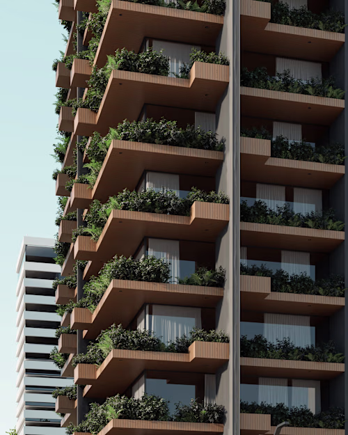 Telares building rise in the middle of the city - Render
