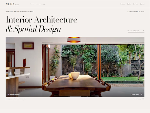 MORA Studio - Interior Architecture Website