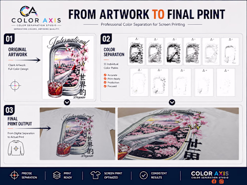 I will separate colors for screen print production