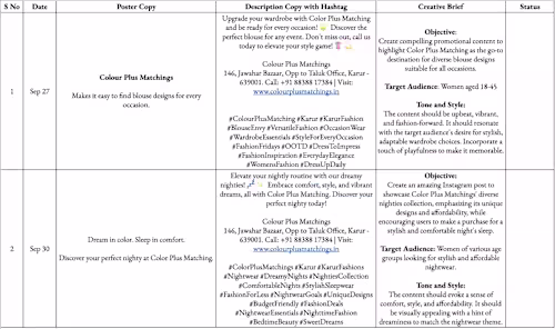 Social Media Content Planner/Calendar