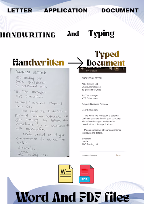 Handwriting & Document Typing
Handwriting &