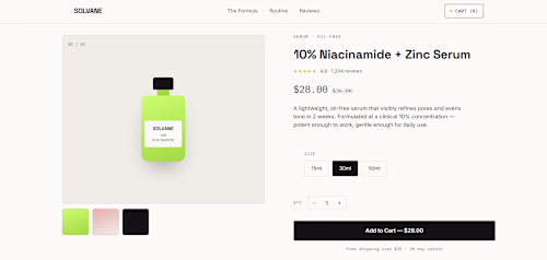 Product landing page
