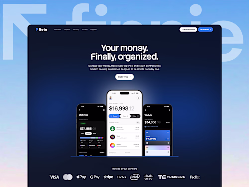 Finnie’s new landing page was