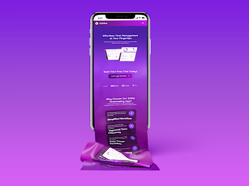 ZORA - Timetracking Framer micro SAAS Landing Page 