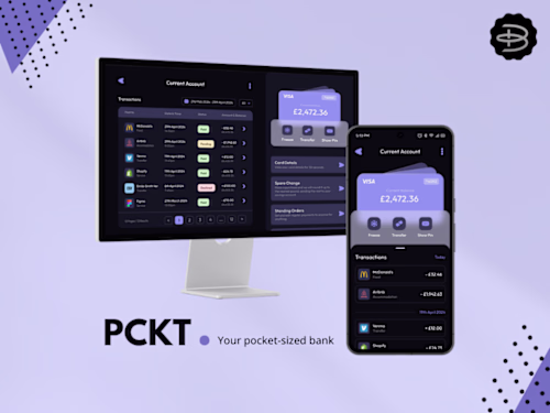 PCKT | A Responsive Banking Application | UI