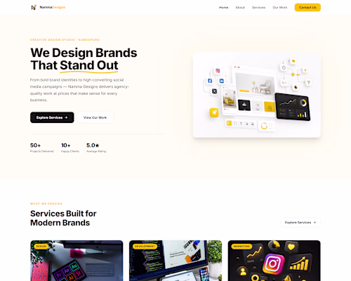 Designed and developed a modern