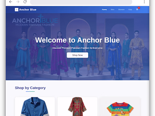 Anchor Blue - Premium Pakistani Clothing