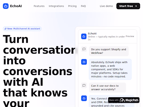 Chatbot SaaS Landing Page Design