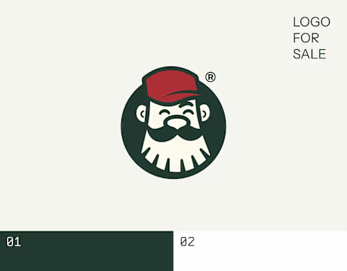 Logo Bearded Man Mascot | Delivery | Worker | Farm
