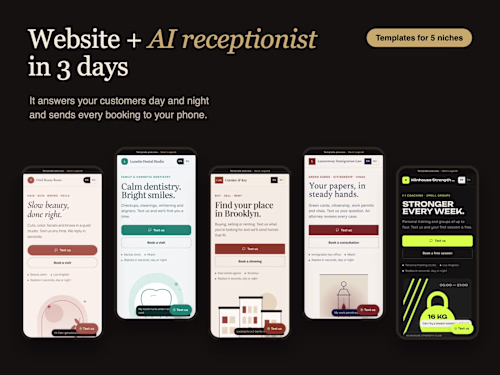 Website templates with a live AI receptionist