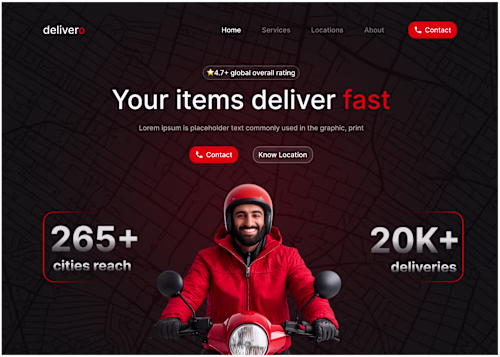 Delivero – Modern Delivery Landing Page Designed a fast and ...