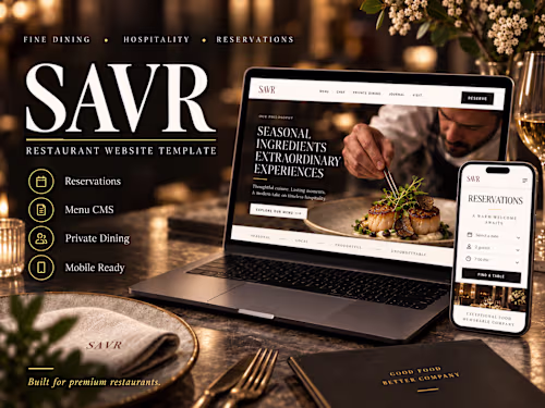 A premium restaurant website template