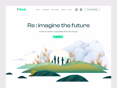 V DAO Website and DApp UI/UX Design