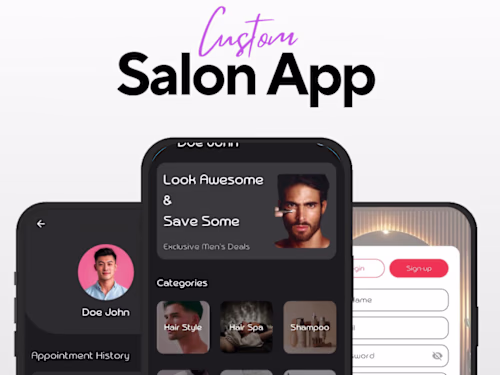 Salon booking application built with
