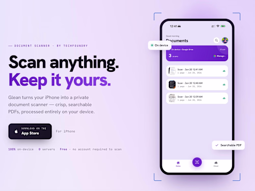 Discover Glean: Your iPhone's Private Document Scanner App